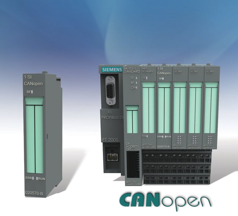 ET200S的CANopen模块将西门子的自动化和控制系统与CANopen对接起来。